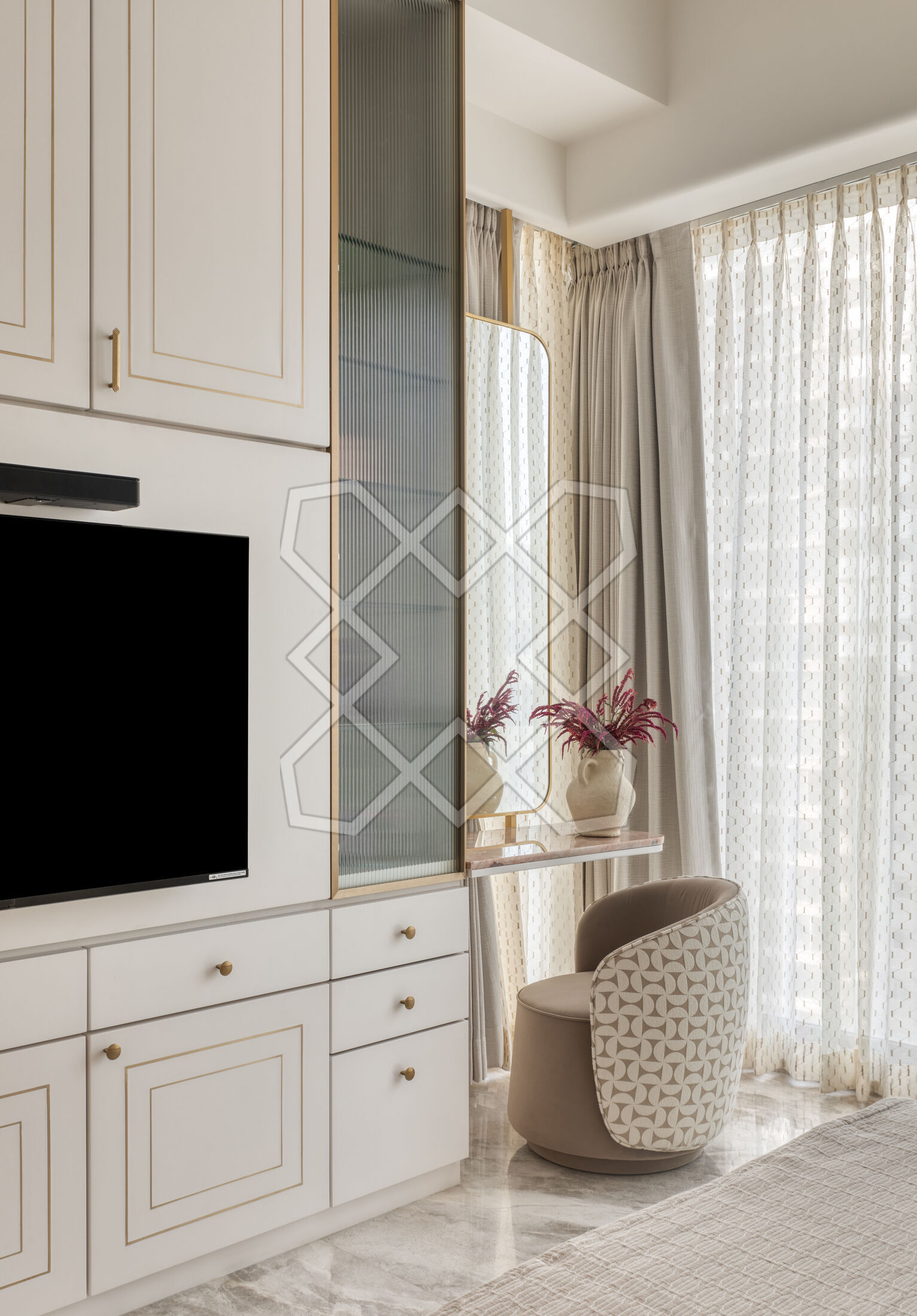 Ivory-beige storage in a bedroom at Renaissance