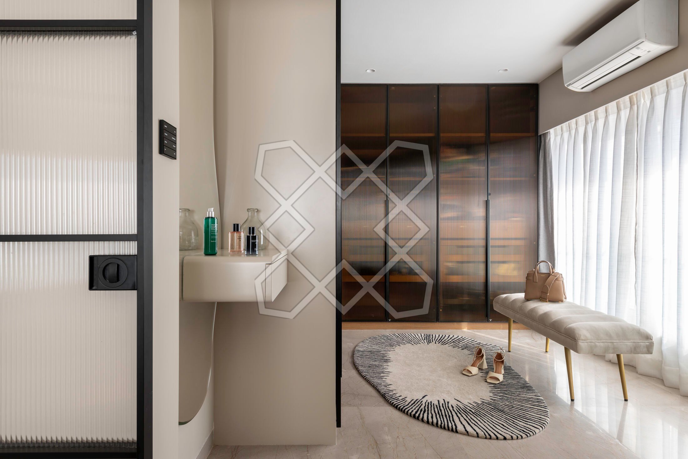 The walk-in wardrobe at the Juhu apartment