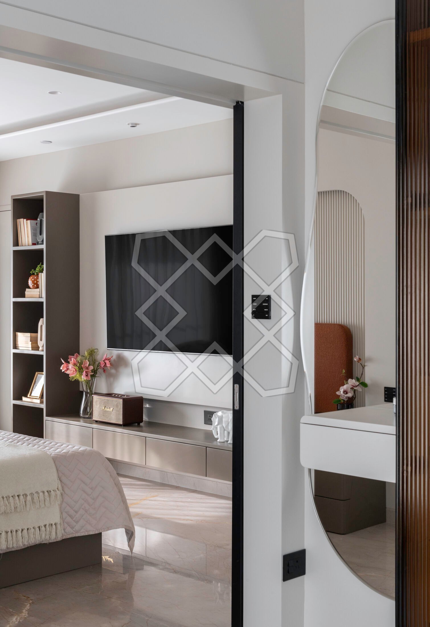 The walk-in wardrobe at the Juhu apartment