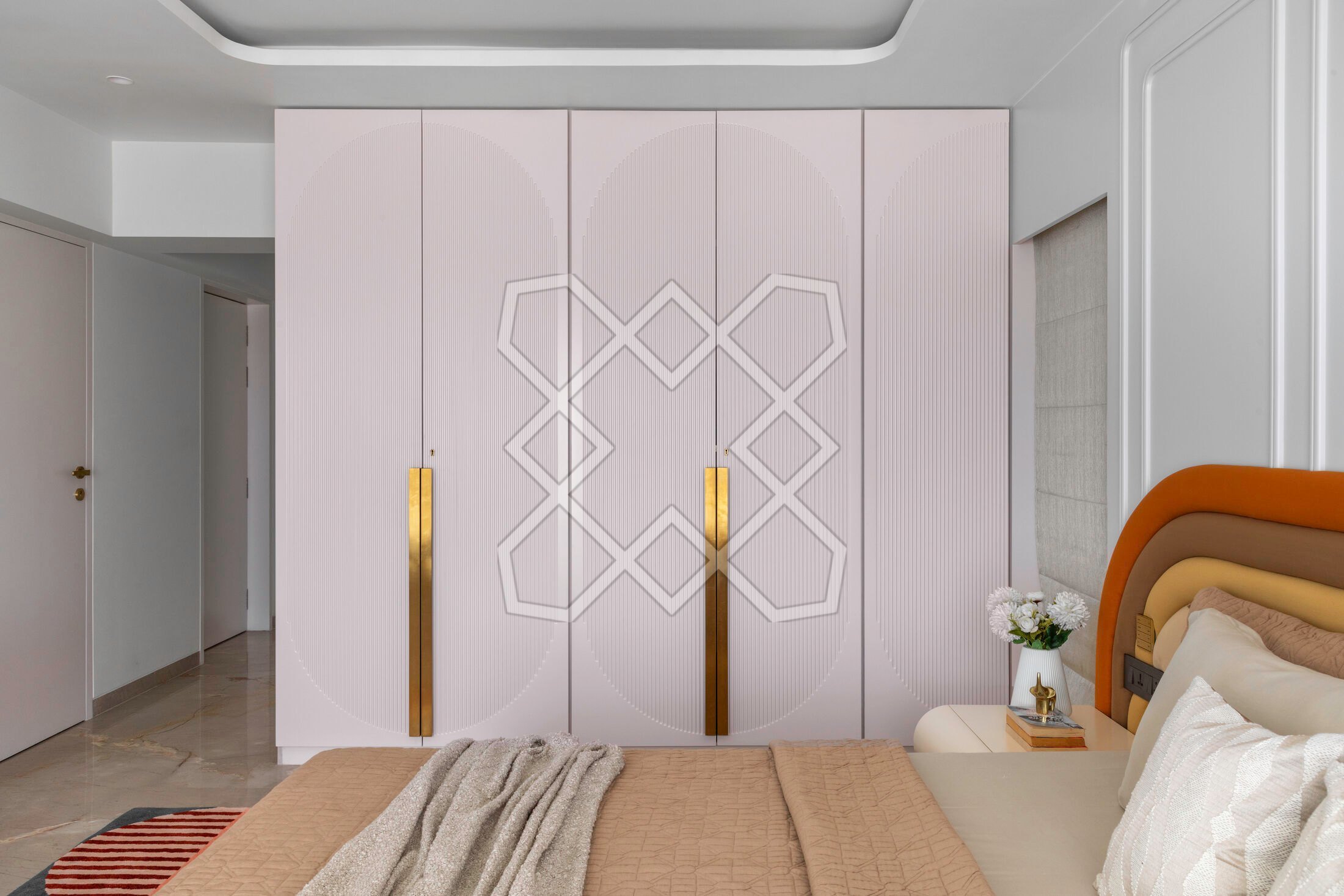 The parents' bedroom at the Juhu apartment