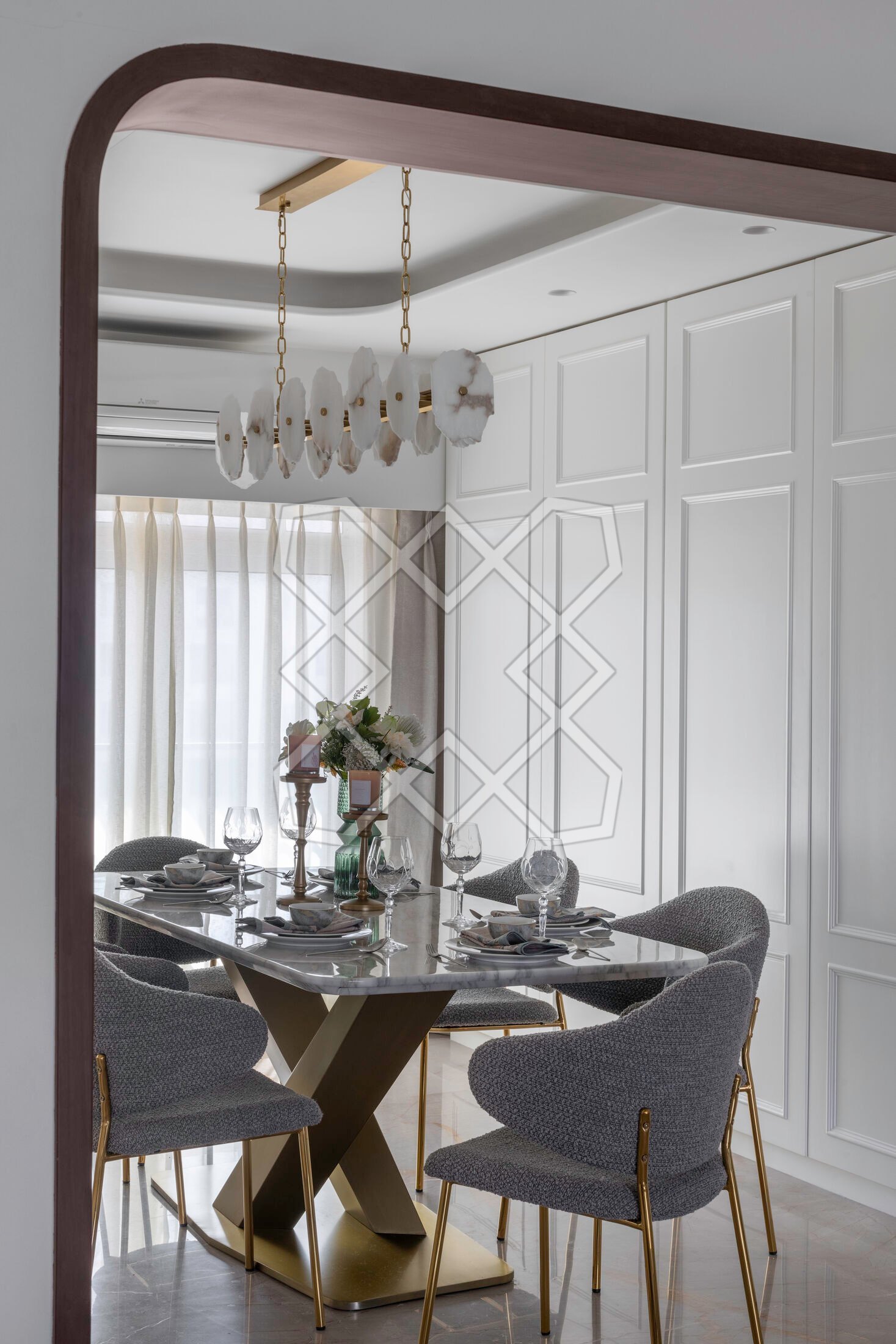The dining table at the Juhu apartment