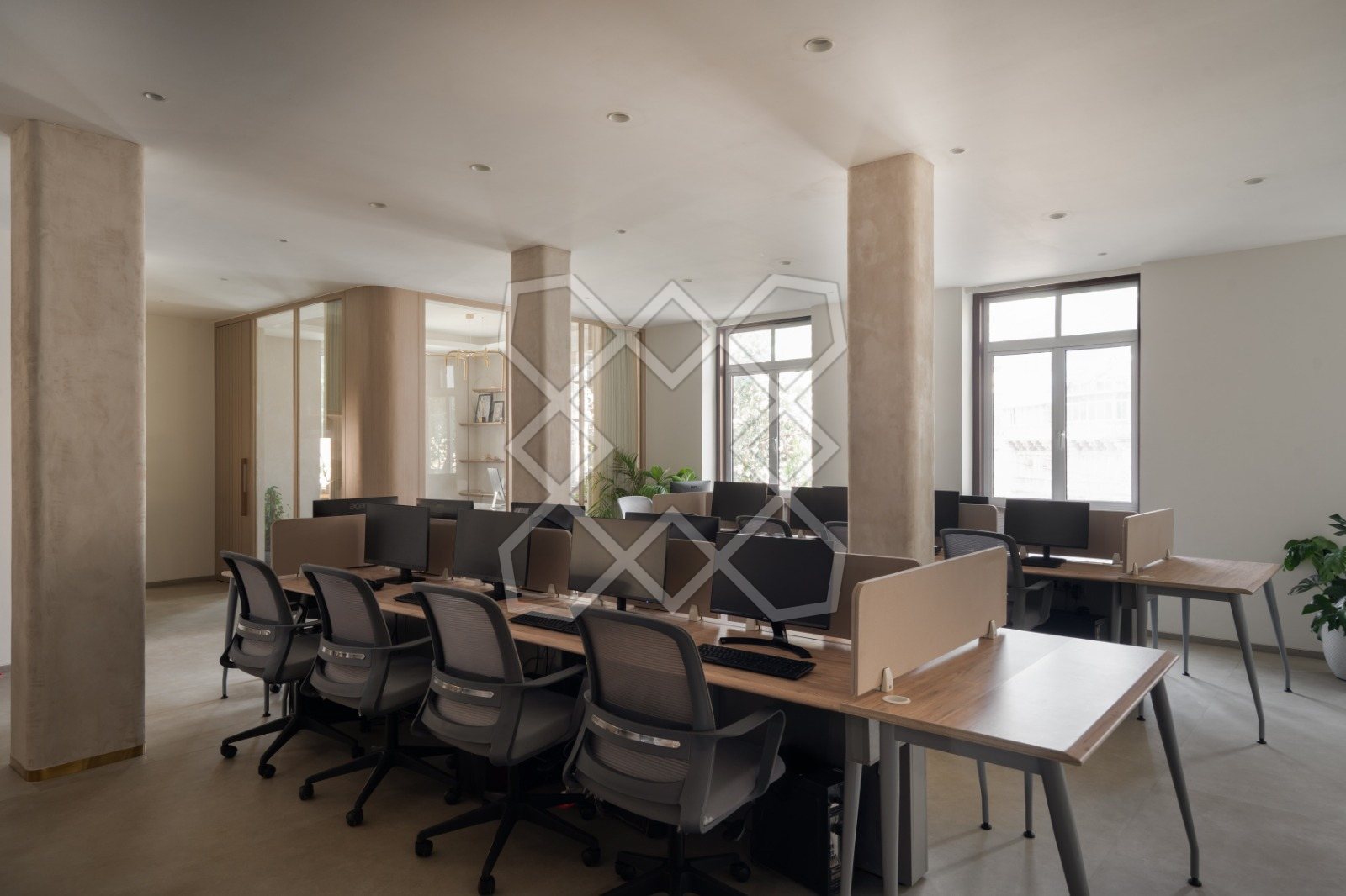 The shared desks at The Genesis