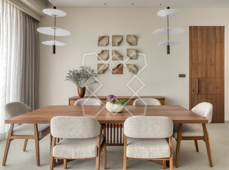 The eight-seater dining table at Orion