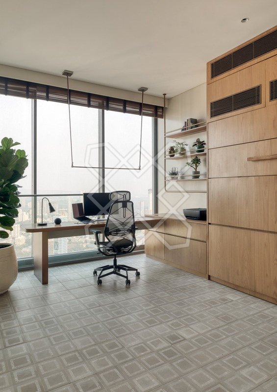The study at Orion with the Murphy bed tucked away