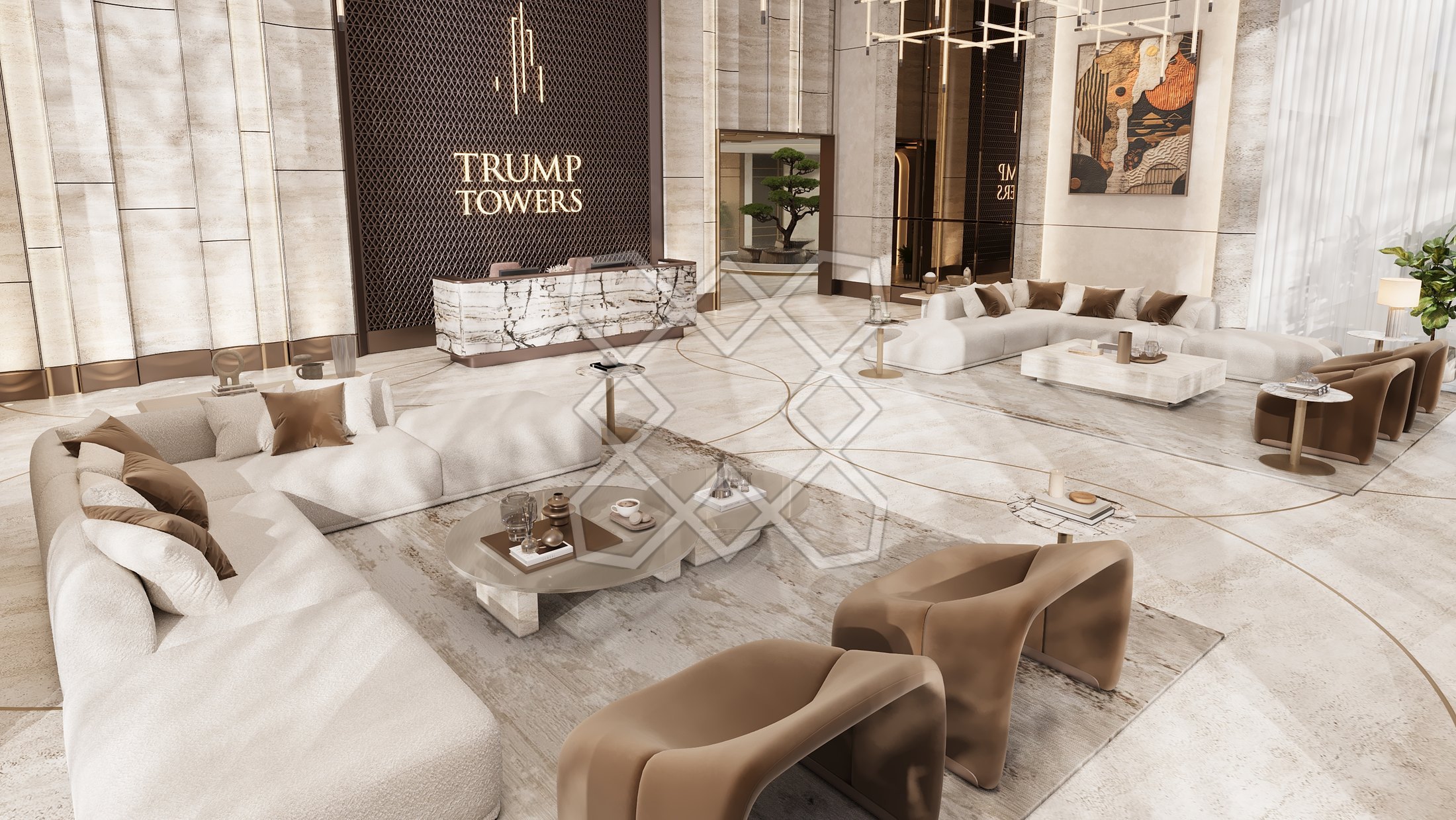 Lounge seating at Trump Towers Hyderabad